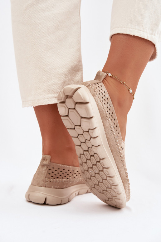 con elementos calados  mocasines de mujer Sergio Leone MK099H color dorado