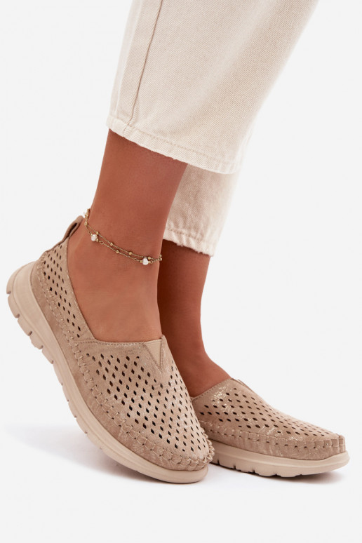 con elementos calados  mocasines de mujer Sergio Leone MK099H color dorado