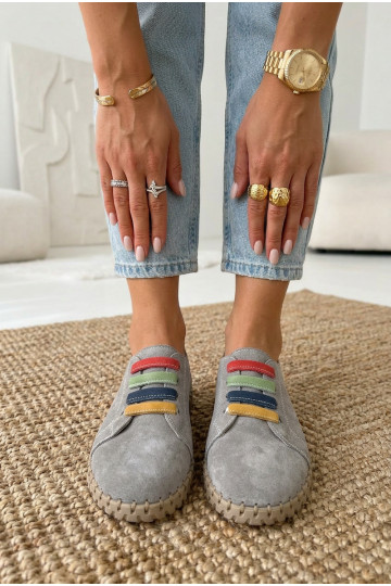 Piel de gamuza zapatos Femenino Vinceza 95377 color gris