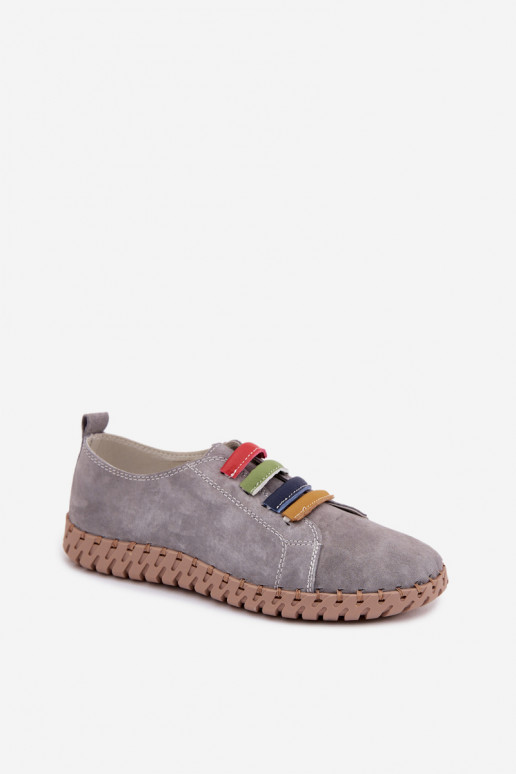 Piel de gamuza zapatos Femenino Vinceza 95377 color gris