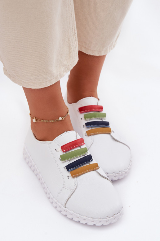 Piel zapatos Femenino Vinceza 95376 el color blanco