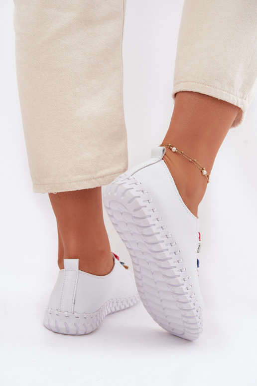 Piel zapatos Femenino Vinceza 95376 el color blanco