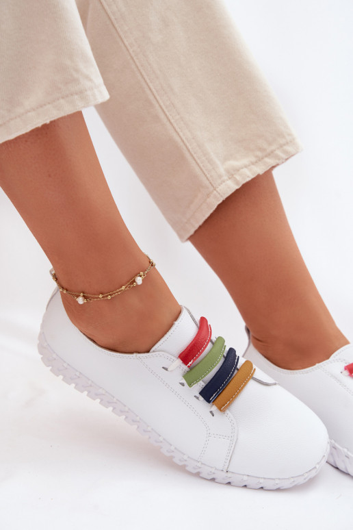 Piel zapatos Femenino Vinceza 95376 el color blanco