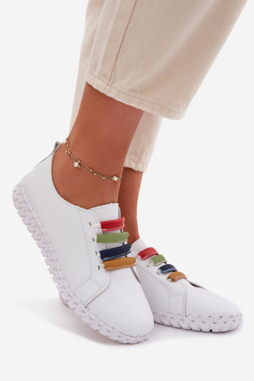 Piel zapatos Femenino Vinceza 95376 el color blanco