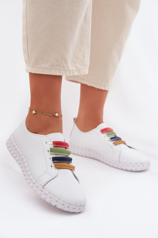 Piel zapatos Femenino Vinceza 95376 el color blanco