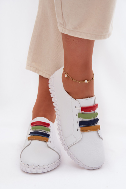 Piel zapatos Femenino Vinceza 95376 el color blanco