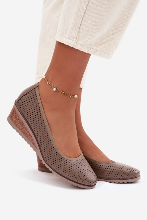 zapatos Femenino con una plataforma Vinceza 58629 beige