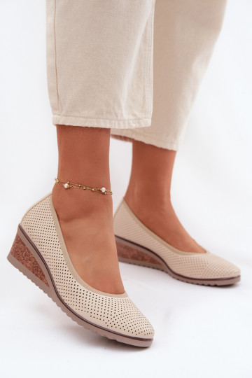 zapatos Femenino con una plataforma Vinceza 58629 color marfil 2