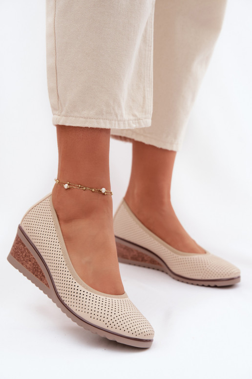 zapatos Femenino con una plataforma Vinceza 58629 color marfil