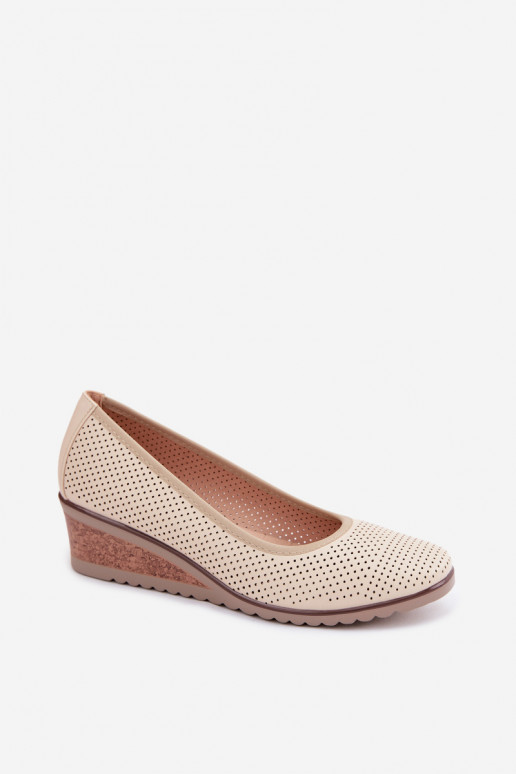 zapatos Femenino con una plataforma Vinceza 58629 color marfil