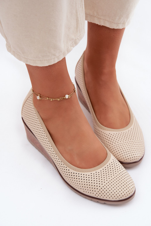 zapatos Femenino con una plataforma Vinceza 58629 color marfil