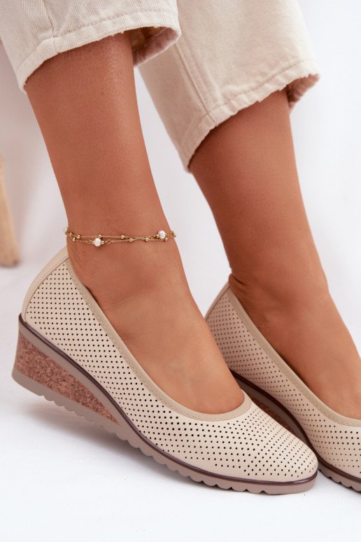 zapatos Femenino con una plataforma Vinceza 58629 color marfil
