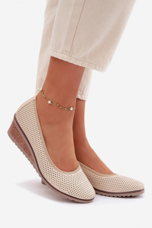 zapatos Femenino con una plataforma Vinceza 58629 color marfil