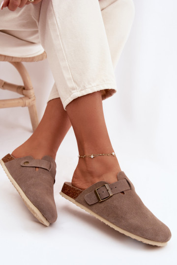 zapatillas de mujer ZuecosActivadoturalnego de gamuzau Vinceza 101332 beige