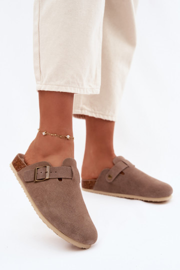 zapatillas de mujer ZuecosActivadoturalnego de gamuzau Vinceza 101332 beige 2