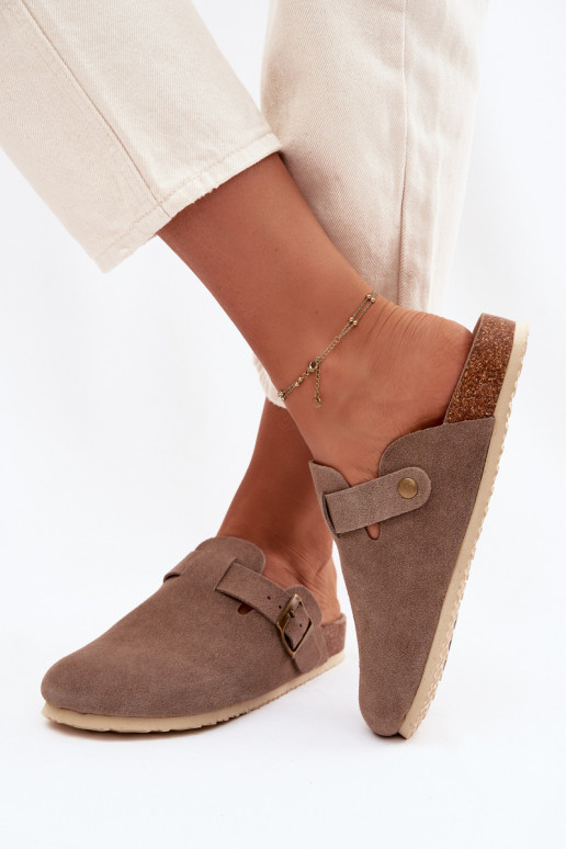 zapatillas de mujer ZuecosActivadoturalnego de gamuzau Vinceza 101332 beige