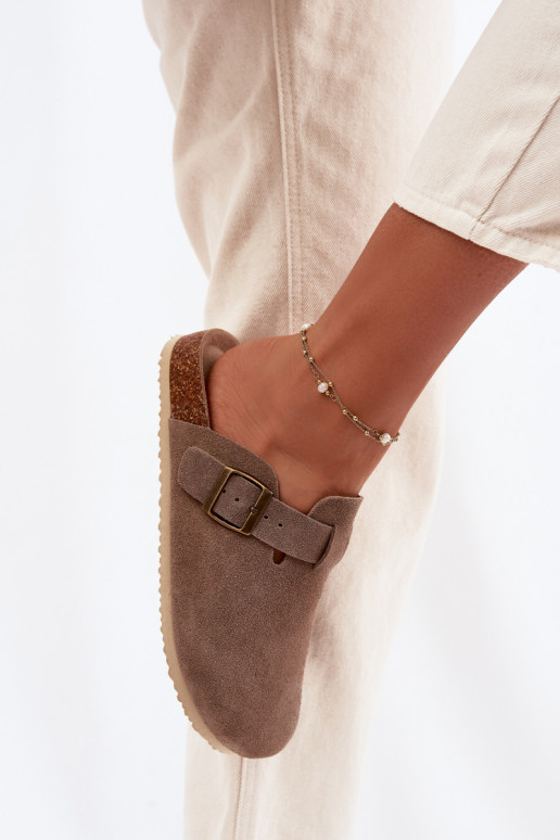 zapatillas de mujer ZuecosActivadoturalnego de gamuzau Vinceza 101332 beige