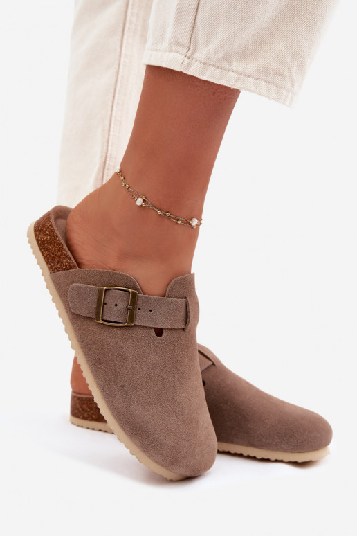 zapatillas de mujer ZuecosActivadoturalnego de gamuzau Vinceza 101332 beige