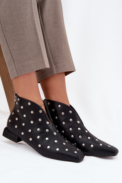 Botas de mujer Activado Sutilm Obcasie Ze color platam Zdobieniem de color negro Rosalind