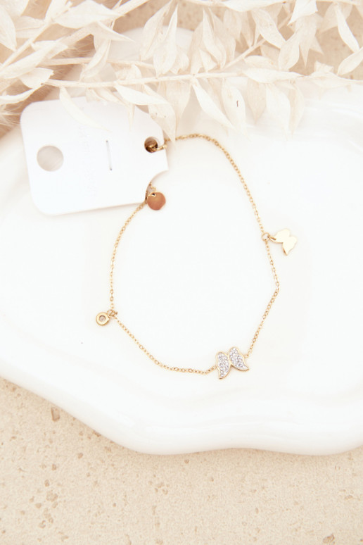 pulsera de pierna Con mariposas color dorado