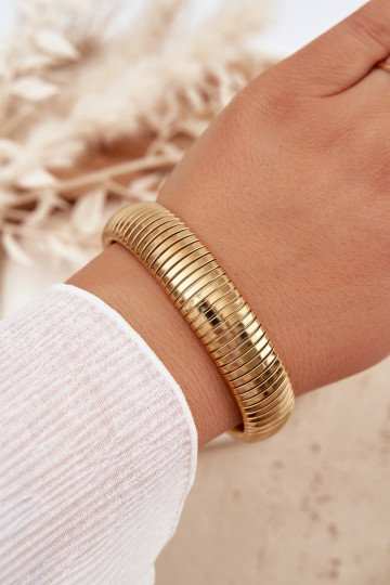 Pulsera de mujer de acero inoxidable grande color dorado