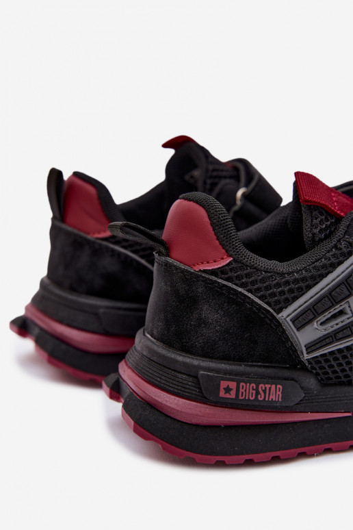 zapatos zapatillas de deporte para niños Big Star TT374152 HI-POLY SYSTEM Negro y-borgoña