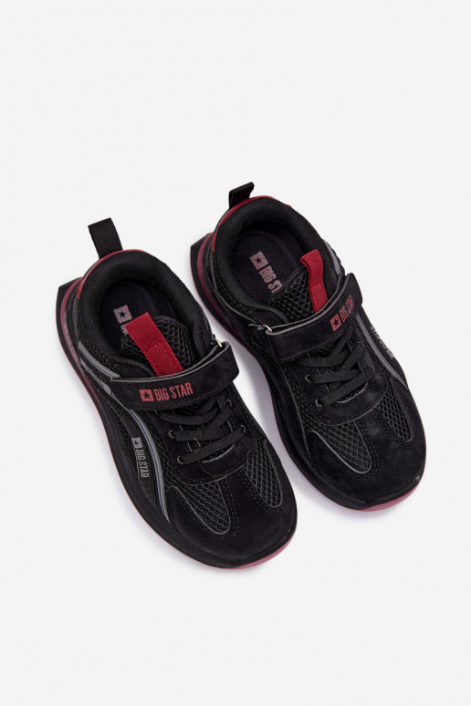 zapatos zapatillas de deporte para niños Big Star TT374152 HI-POLY SYSTEM Negro y-borgoña