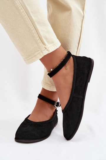 Bailarinas de ante natural Big Star TT274212 color negro