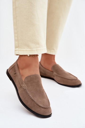Mocasines de ante natural para mujer Big Star TT274207 color arena 2