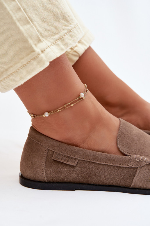 mocasines de mujerActivadoturalnego de gamuzau Big Star TT274207 beige