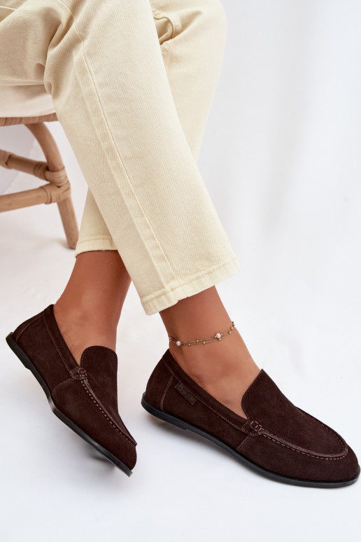 mocasines de mujerActivadoturalnego de gamuzau Big Star TT274208 CzekoladoAe