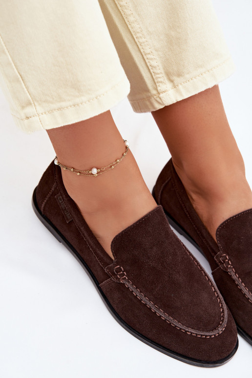 mocasines de mujerActivadoturalnego de gamuzau Big Star TT274208 CzekoladoAe