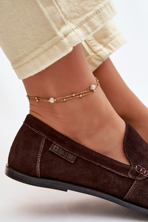 mocasines de mujerActivadoturalnego de gamuzau Big Star TT274208 CzekoladoAe