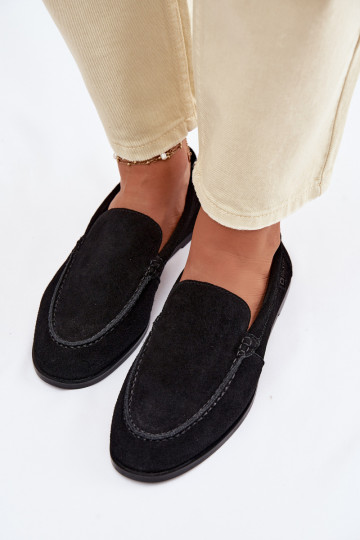 Mocasines de ante natural para mujer Big Star TT274209 color negro