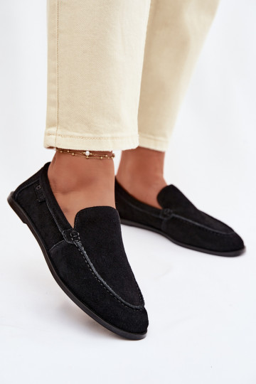Mocasines de ante natural para mujer Big Star TT274209 color negro 2