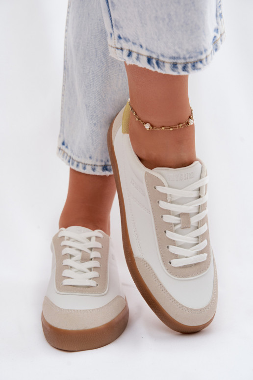 Zapatillas modelo zapatos. Femenino de cuero ecológico Big Star TT274310 el color blanco