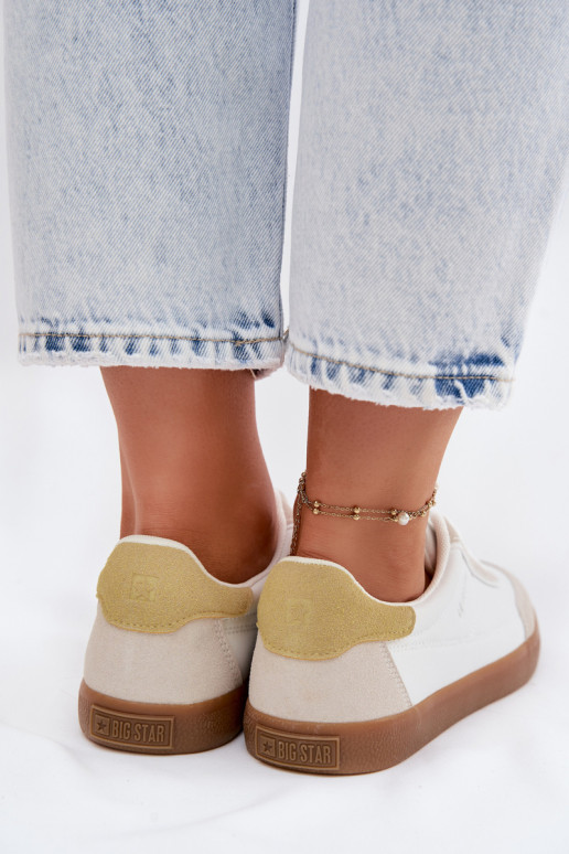 Zapatillas modelo zapatos. Femenino de cuero ecológico Big Star TT274310 el color blanco