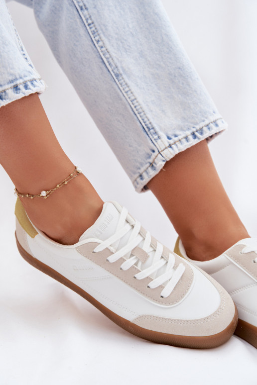 Zapatillas modelo zapatos. Femenino de cuero ecológico Big Star TT274310 el color blanco