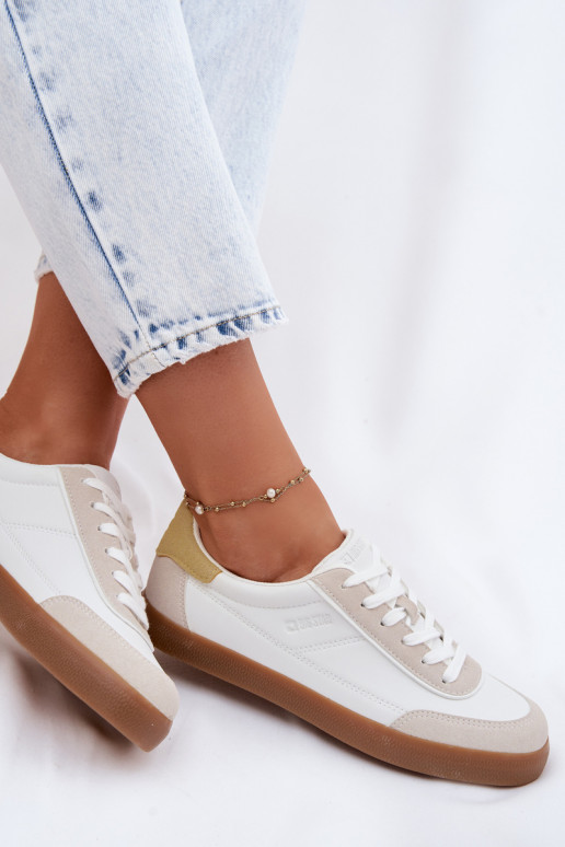 Zapatillas modelo zapatos. Femenino de cuero ecológico Big Star TT274310 el color blanco