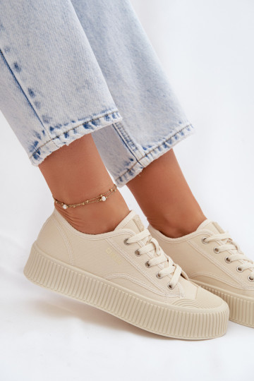 Zapatos casuales con plataforma Big Star TT274271 color arena