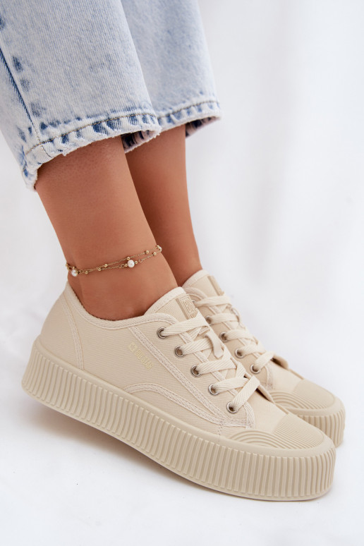 Zapatos de ocio con una plataforma Big Star TT274271 beige