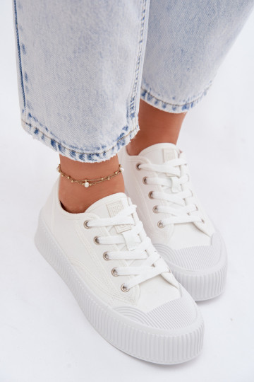 Zapatos casuales con plataforma Big Star TT274269 color blanco
