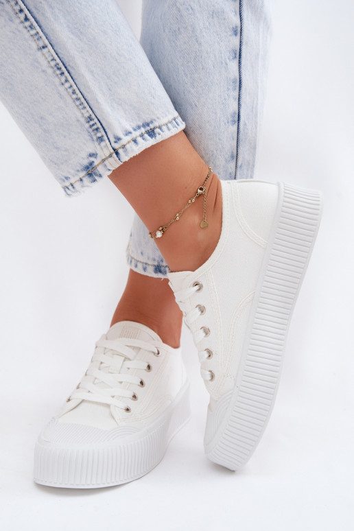 Zapatos de ocio con una plataforma Big Star TT274269 el color blanco