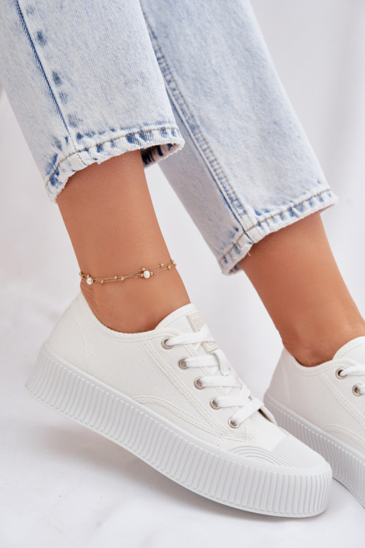 Zapatos de ocio con una plataforma Big Star TT274269 el color blanco