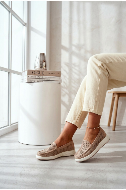 con elementos calados mocasines de mujer Sergio Leone MK097H color dorado