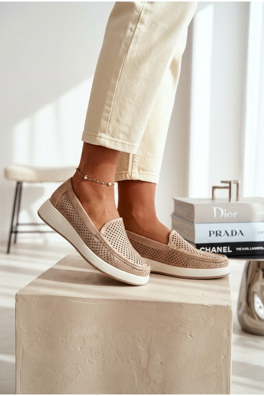 con elementos calados mocasines de mujer Sergio Leone MK097H color dorado