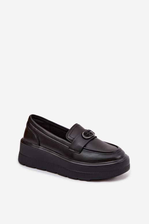 Piel Mocasines de plataforma de mujer Vinceza 39974 de color negro