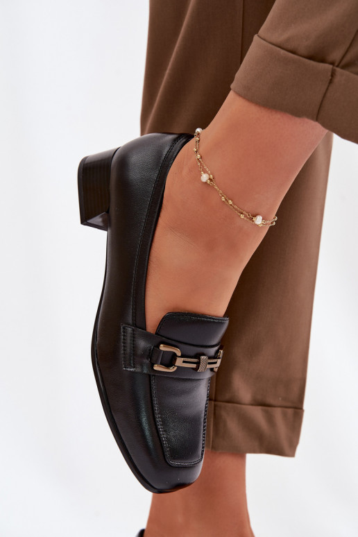 Piel zapatos Femenino reloj con adornos Vinceza 39978 de color negro