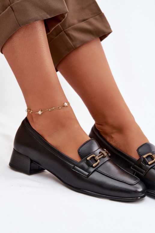 Piel zapatos Femenino reloj con adornos Vinceza 39978 de color negro