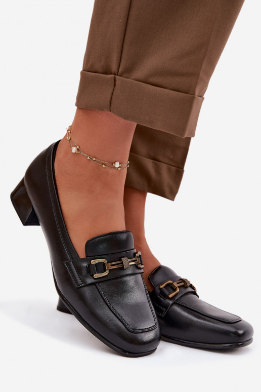 Piel zapatos Femenino reloj con adornos Vinceza 39978 de color negro